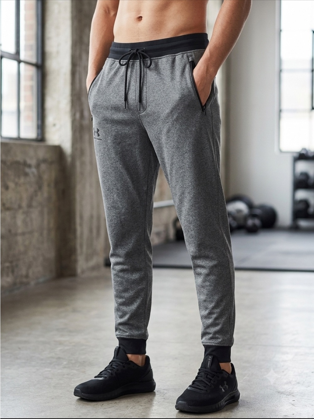 Under Armour Men's Dark Gray Heather Jogger Sweatpants
